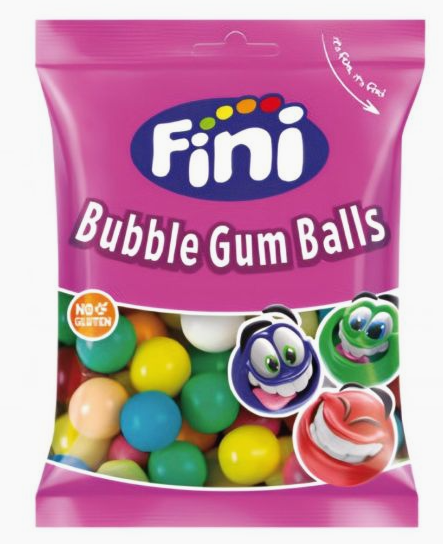 FINI BUBBLE GUM BALLS 90g x 12 SAQUETAS