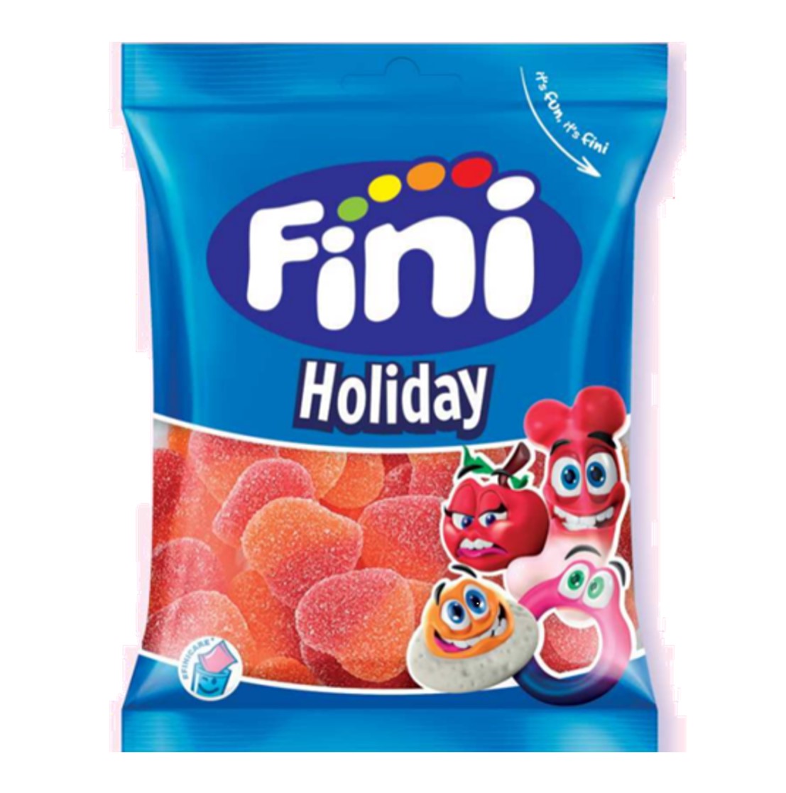FINI HOLIDAY CORAÇÕES PÊSSEGO 90g x 12 SAQUETAS
