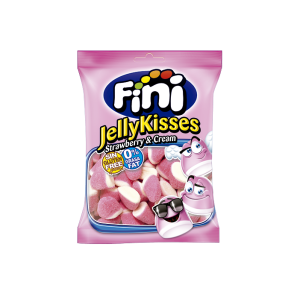 FINI JELLYKISSES STRAWBERRY & CREAM 90G X 12 SAQUETAS