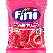 FINI STRAWBERRY RINGS 90g x 12 SAQUETAS